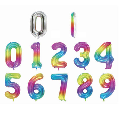 Letter And Number Series-Letter and number foil balloon Gradientjellynumber
