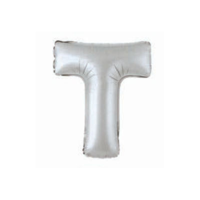 Letter And Number Series-Letter and number foil balloon SilverSmallLetterT