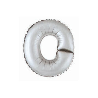 Letter And Number Series-Letter and number foil balloon SilverSmallLetterO
