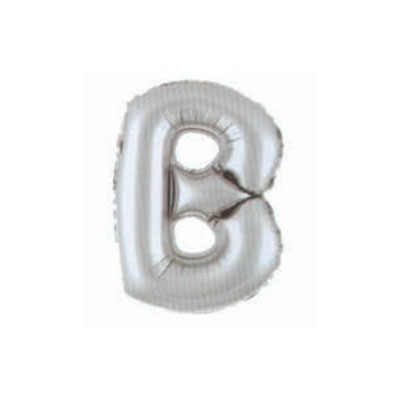 Letter And Number Series-Letter and number foil balloon SilverSmallLetterB
