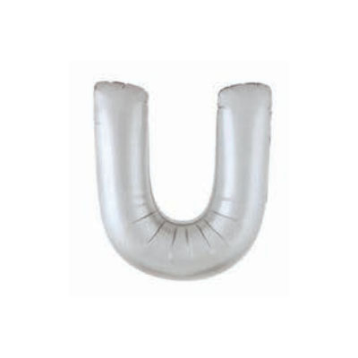 Letter And Number Series-Letter and number foil balloon SilverSmallLetterU