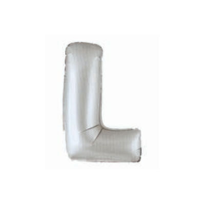 Letter And Number Series-Letter and number foil balloon SilverSmallLetterL