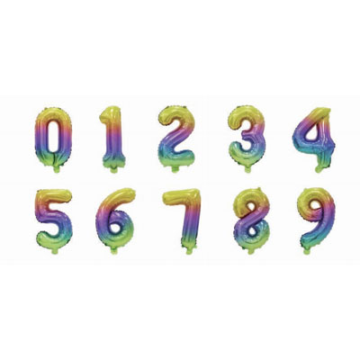 Letter And Number Series-Letter and number foil balloon 16 inchyellowgradientsmallnumber
