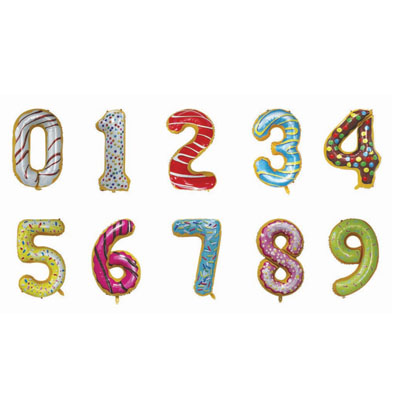Letter And Number Series-Letter and number foil balloon Doughnutnumber