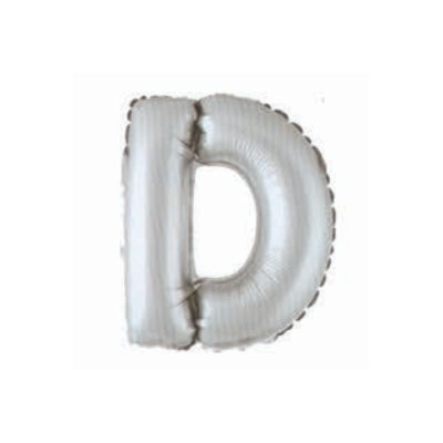 Letter And Number Series-Letter and number foil balloon SilverSmallLetterD