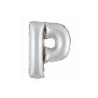 Letter And Number Series-Letter and number foil balloon SilverSmallLetterP