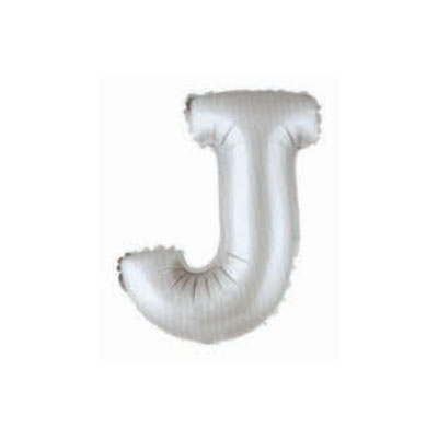 Letter And Number Series-Letter and number foil balloon SilverSmallLetterJ