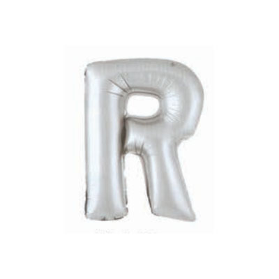 Letter And Number Series-Letter and number foil balloon SilverSmallLetterR