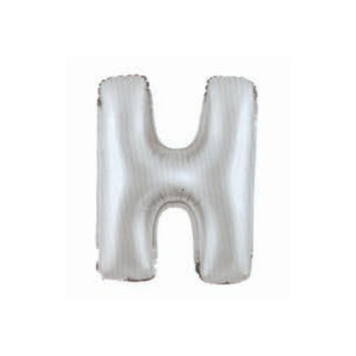 Letter And Number Series-Letter and number foil balloon SilverSmallLetterH