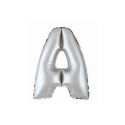 Letter And Number Series-Letter and number foil balloon SilverSmallLetterA